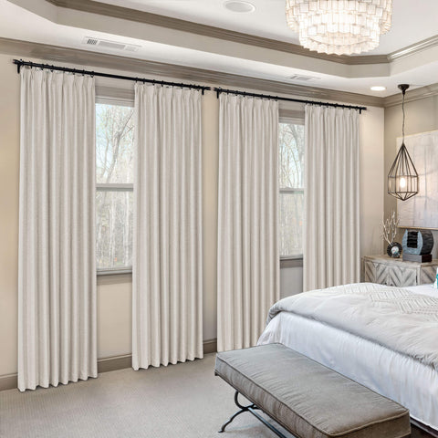 Frank Heavyweight Linen Blend Blackout Curtains - Thermal Insulated, Room Darkening, Pinch Pleat Drapes 1 Panel
