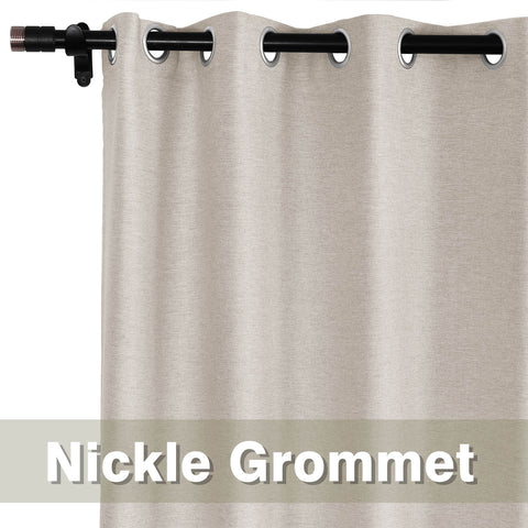 Frank Room Darkening Linen Blend Curtains Heavy Weight Thermal Blackout Drapes Grommet 1 Panel
