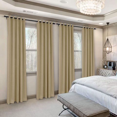 Frank Room Darkening Linen Blend Curtains Heavy Weight Thermal Blackout Drapes Grommet 1 Panel