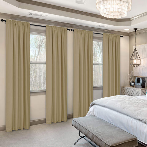 Frank Room Darkening Linen Blend Curtains Heavy Weight Thermal Drapes Back Tab & Rod Pocket 1 Panel