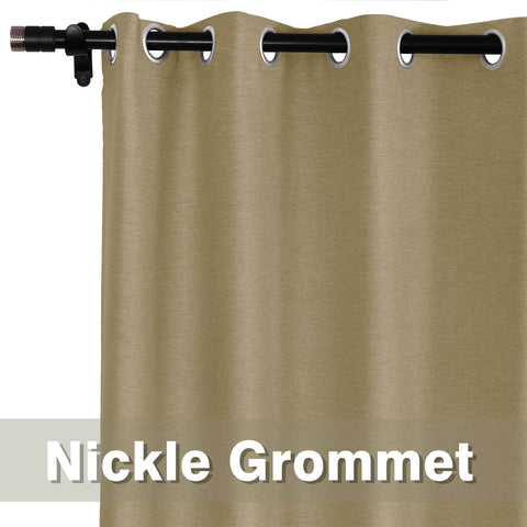 Frank Room Darkening Linen Blend Curtains Heavy Weight Thermal Blackout Drapes Grommet 1 Panel