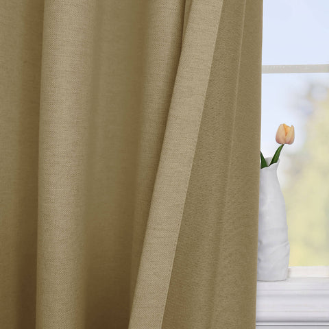 Frank Room Darkening Linen Blend Curtains Heavy Weight Thermal Drapes Back Tab & Rod Pocket 1 Panel