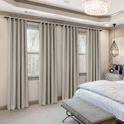 Frank Room Darkening Linen Blend Curtains Heavy Weight Thermal Blackout Drapes Grommet 1 Panel