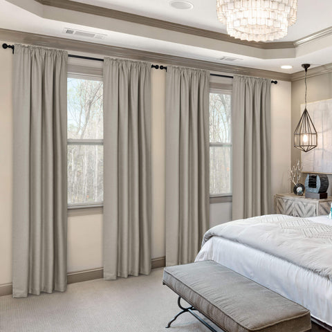 Frank Room Darkening Linen Blend Curtains Heavy Weight Thermal Drapes Back Tab & Rod Pocket 1 Panel