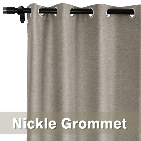 Frank Room Darkening Linen Blend Curtains Heavy Weight Thermal Blackout Drapes Grommet 1 Panel