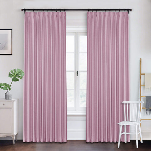 Frank Heavyweight Linen Blend Blackout Curtains - Thermal Insulated, Room Darkening, Pinch Pleat Drapes 1 Panel