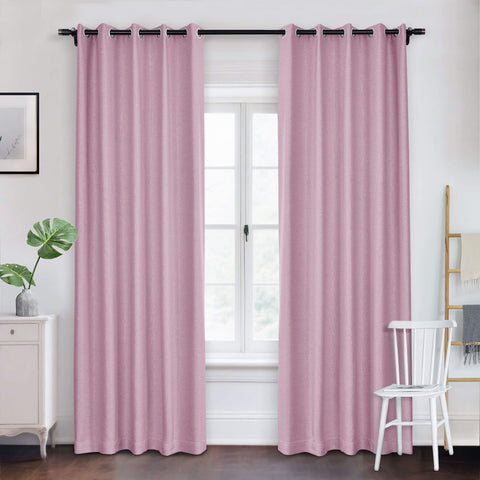 Frank Room Darkening Linen Blend Curtains Heavy Weight Thermal Blackout Drapes Grommet 1 Panel