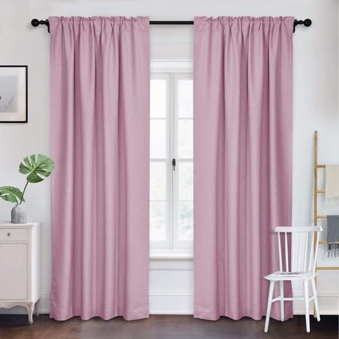 Frank Room Darkening Linen Blend Curtains Heavy Weight Thermal Drapes Back Tab & Rod Pocket 1 Panel