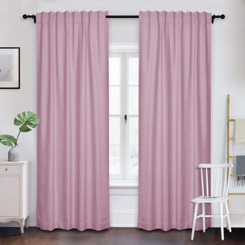 Frank Room Darkening Linen Blend Curtains Heavy Weight Thermal Drapes Back Tab & Rod Pocket 1 Panel