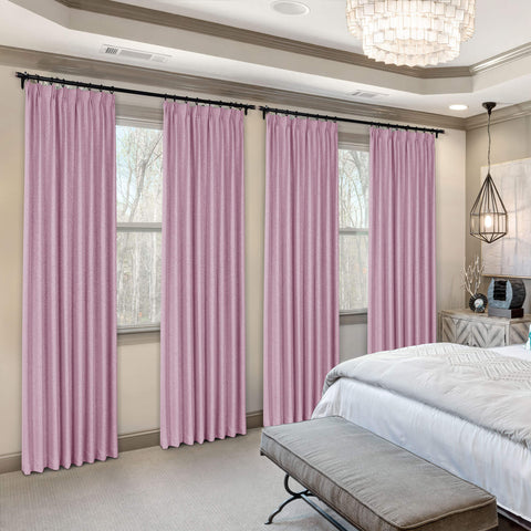 Frank Heavyweight Linen Blend Blackout Curtains - Thermal Insulated, Room Darkening, Pinch Pleat Drapes 1 Panel