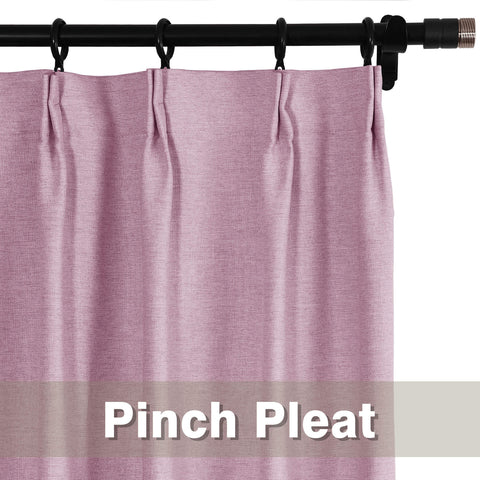 Frank Heavyweight Linen Blend Blackout Curtains - Thermal Insulated, Room Darkening, Pinch Pleat Drapes 1 Panel