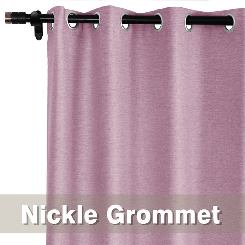 Frank Room Darkening Linen Blend Curtains Heavy Weight Thermal Blackout Drapes Grommet 1 Panel