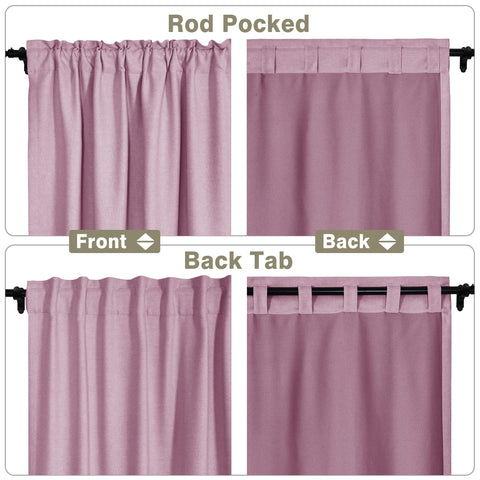 Frank Room Darkening Linen Blend Curtains Heavy Weight Thermal Drapes Back Tab & Rod Pocket 1 Panel