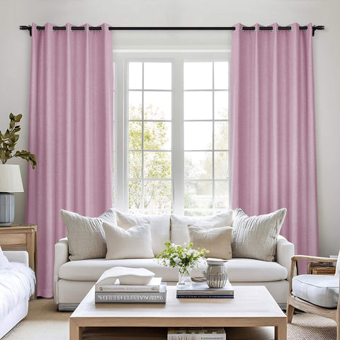 Frank Room Darkening Linen Blend Curtains Heavy Weight Thermal Blackout Drapes Grommet 1 Panel