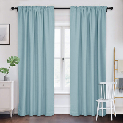 Frank Room Darkening Linen Blend Curtains Heavy Weight Thermal Drapes Back Tab & Rod Pocket 1 Panel