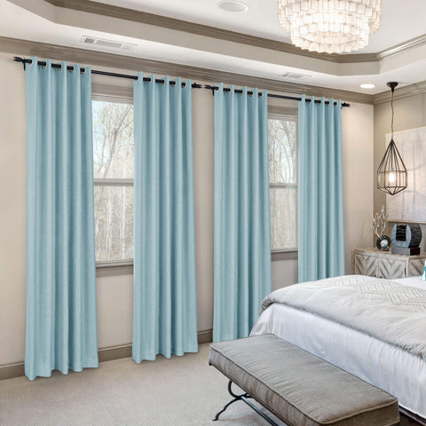 Frank Room Darkening Linen Blend Curtains Heavy Weight Thermal Blackout Drapes Grommet 1 Panel