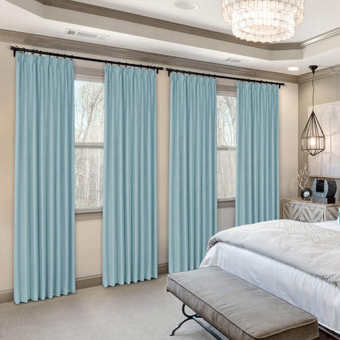 Frank Heavyweight Linen Blend Blackout Curtains - Thermal Insulated, Room Darkening, Pinch Pleat Drapes 1 Panel
