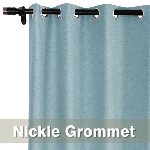 Frank Room Darkening Linen Blend Curtains Heavy Weight Thermal Blackout Drapes Grommet 1 Panel