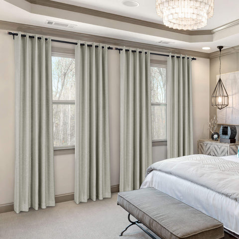 Frank Room Darkening Linen Blend Curtains Heavy Weight Thermal Blackout Drapes Grommet 1 Panel