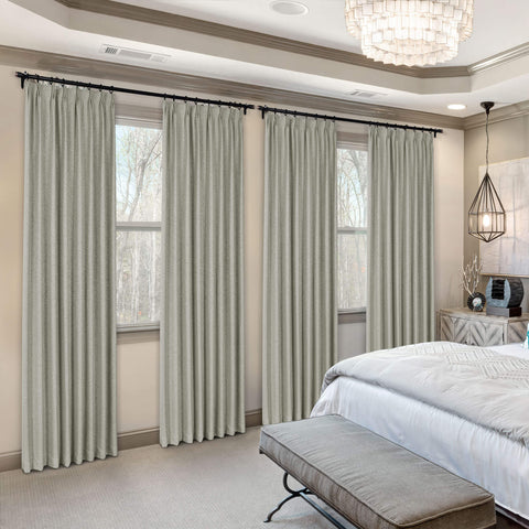 Frank Heavyweight Linen Blend Blackout Curtains - Thermal Insulated, Room Darkening, Pinch Pleat Drapes 1 Panel