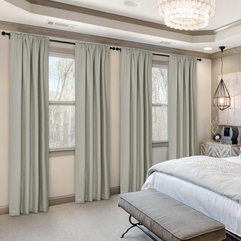Frank Room Darkening Linen Blend Curtains Heavy Weight Thermal Drapes Back Tab & Rod Pocket 1 Panel