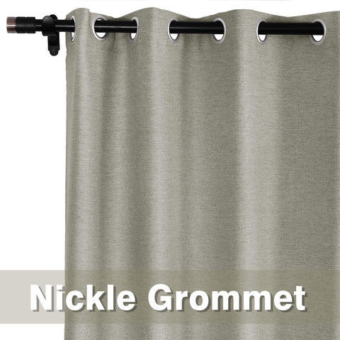 Frank Room Darkening Linen Blend Curtains Heavy Weight Thermal Blackout Drapes Grommet 1 Panel