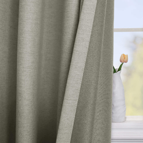 Frank Heavyweight Linen Blend Blackout Curtains - Thermal Insulated, Room Darkening, Pinch Pleat Drapes 1 Panel