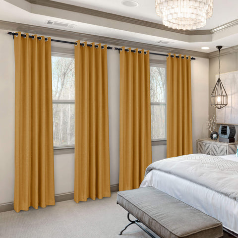 Frank Room Darkening Linen Blend Curtains Heavy Weight Thermal Blackout Drapes Grommet 1 Panel