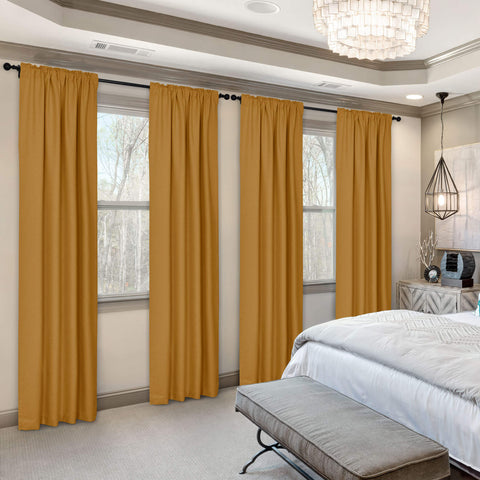 Frank Room Darkening Linen Blend Curtains Heavy Weight Thermal Drapes Back Tab & Rod Pocket 1 Panel