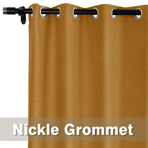 Frank Room Darkening Linen Blend Curtains Heavy Weight Thermal Blackout Drapes Grommet 1 Panel