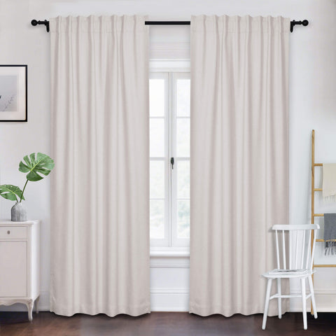 Frank Room Darkening Linen Blend Curtains Heavy Weight Thermal Drapes Back Tab & Rod Pocket 1 Panel