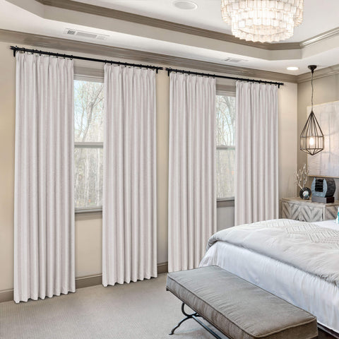 Frank Heavyweight Linen Blend Blackout Curtains - Thermal Insulated, Room Darkening, Pinch Pleat Drapes 1 Panel