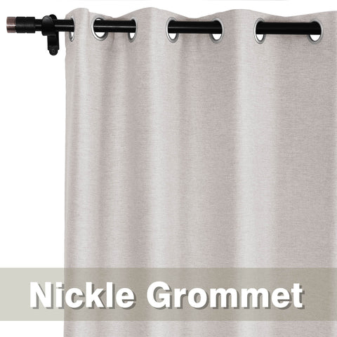 Frank Room Darkening Linen Blend Curtains Heavy Weight Thermal Blackout Drapes Grommet 1 Panel