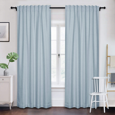 Frank Room Darkening Linen Blend Curtains Heavy Weight Thermal Drapes Back Tab & Rod Pocket 1 Panel