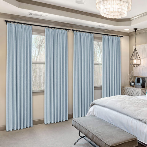 Frank Heavyweight Linen Blend Blackout Curtains - Thermal Insulated, Room Darkening, Pinch Pleat Drapes 1 Panel