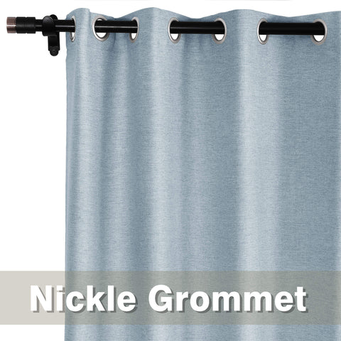 Frank Room Darkening Linen Blend Curtains Heavy Weight Thermal Blackout Drapes Grommet 1 Panel