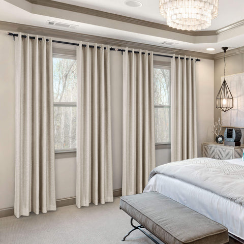 Frank Room Darkening Linen Blend Curtains Heavy Weight Thermal Blackout Drapes Grommet 1 Panel