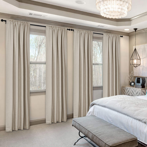 Frank Room Darkening Linen Blend Curtains Heavy Weight Thermal Drapes Back Tab & Rod Pocket 1 Panel