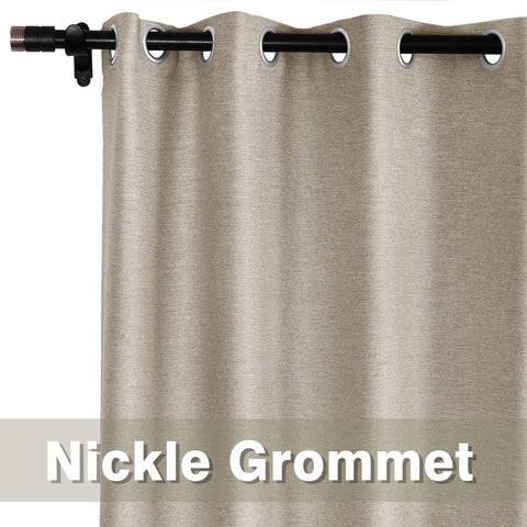 Frank Room Darkening Linen Blend Curtains Heavy Weight Thermal Blackout Drapes Grommet 1 Panel