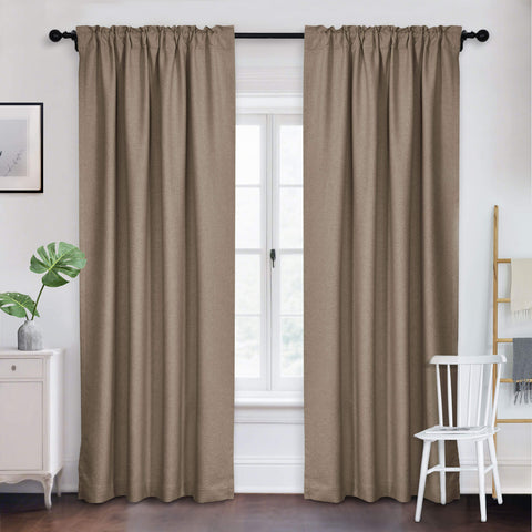 Frank Room Darkening Linen Blend Curtains Heavy Weight Thermal Drapes Back Tab & Rod Pocket 1 Panel