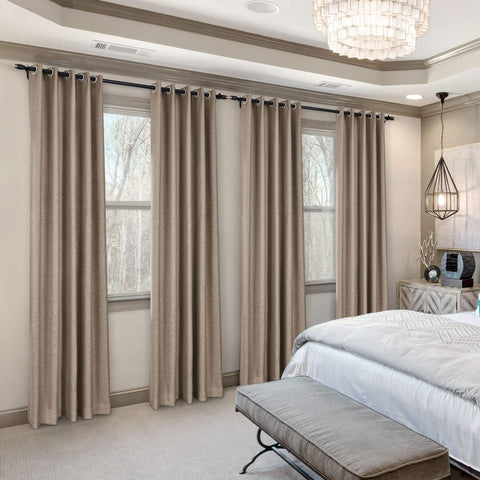 Frank Room Darkening Linen Blend Curtains Heavy Weight Thermal Blackout Drapes Grommet 1 Panel