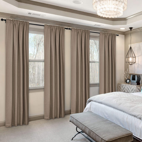 Frank Room Darkening Linen Blend Curtains Heavy Weight Thermal Drapes Back Tab & Rod Pocket 1 Panel