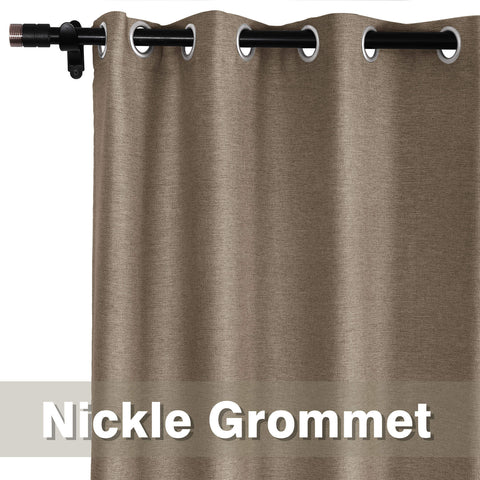 Frank Room Darkening Linen Blend Curtains Heavy Weight Thermal Blackout Drapes Grommet 1 Panel