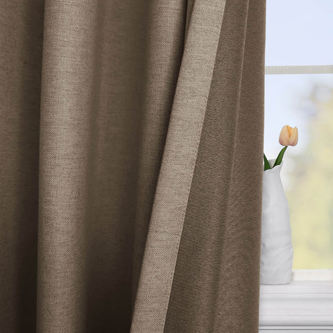 Frank Heavyweight Linen Blend Blackout Curtains - Thermal Insulated, Room Darkening, Pinch Pleat Drapes 1 Panel