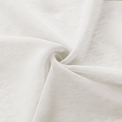B11 Sheer Vertical Stripe Linen Blend Light Filtering Curtain Pinch Pleat 1 Panel