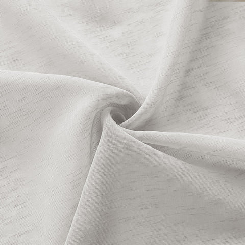 B11 Sheer Vertical Stripe Linen Blend Light Filtering Curtain Grommet 1 Panel