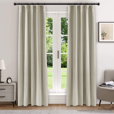 223 Soft Velvet Drape 100% Blackout for Home Theater Flat Hooks 1 Panel