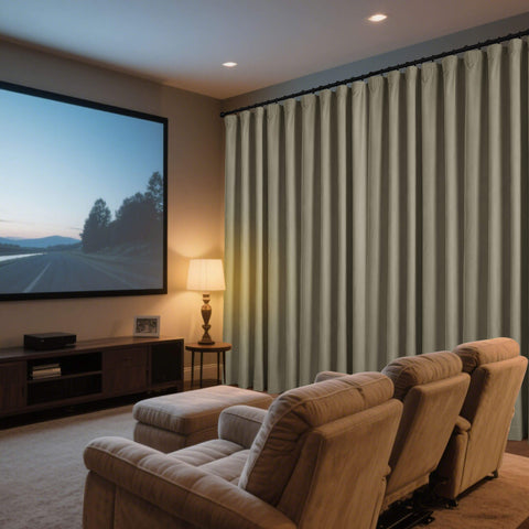 223 Soft Velvet Drape 100% Blackout for Home Theater Flat Hooks 1 Panel