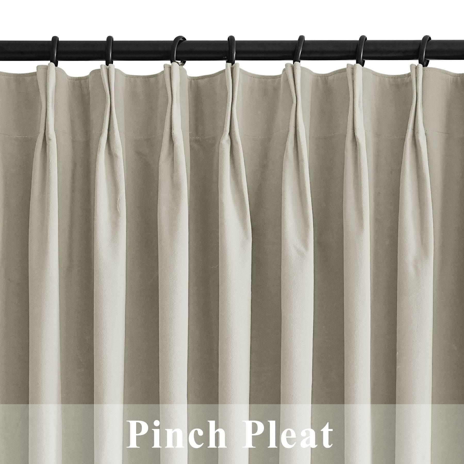 223 Premium 100% Blackout Velvet Drape 280gsm Pinch Pleat - Cololeaf -- #7 Beige