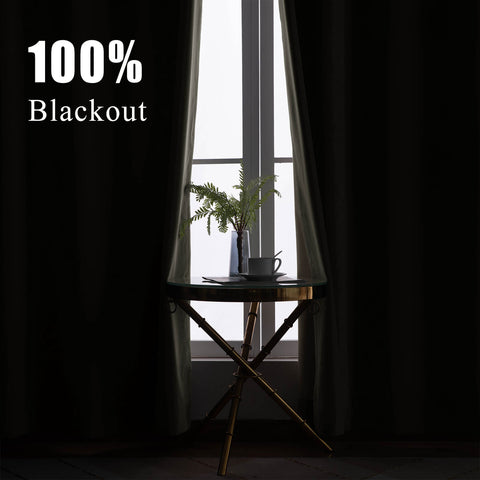 223 Extra Long 100% Blackout Velvet Drape, 280gsm Lightweight Polyester Grommet 1 Panel
